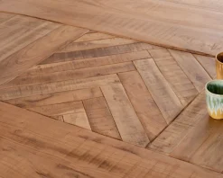 Meuble House Table design carrée métal et bois massif "Bronx" 130x130cm Hot