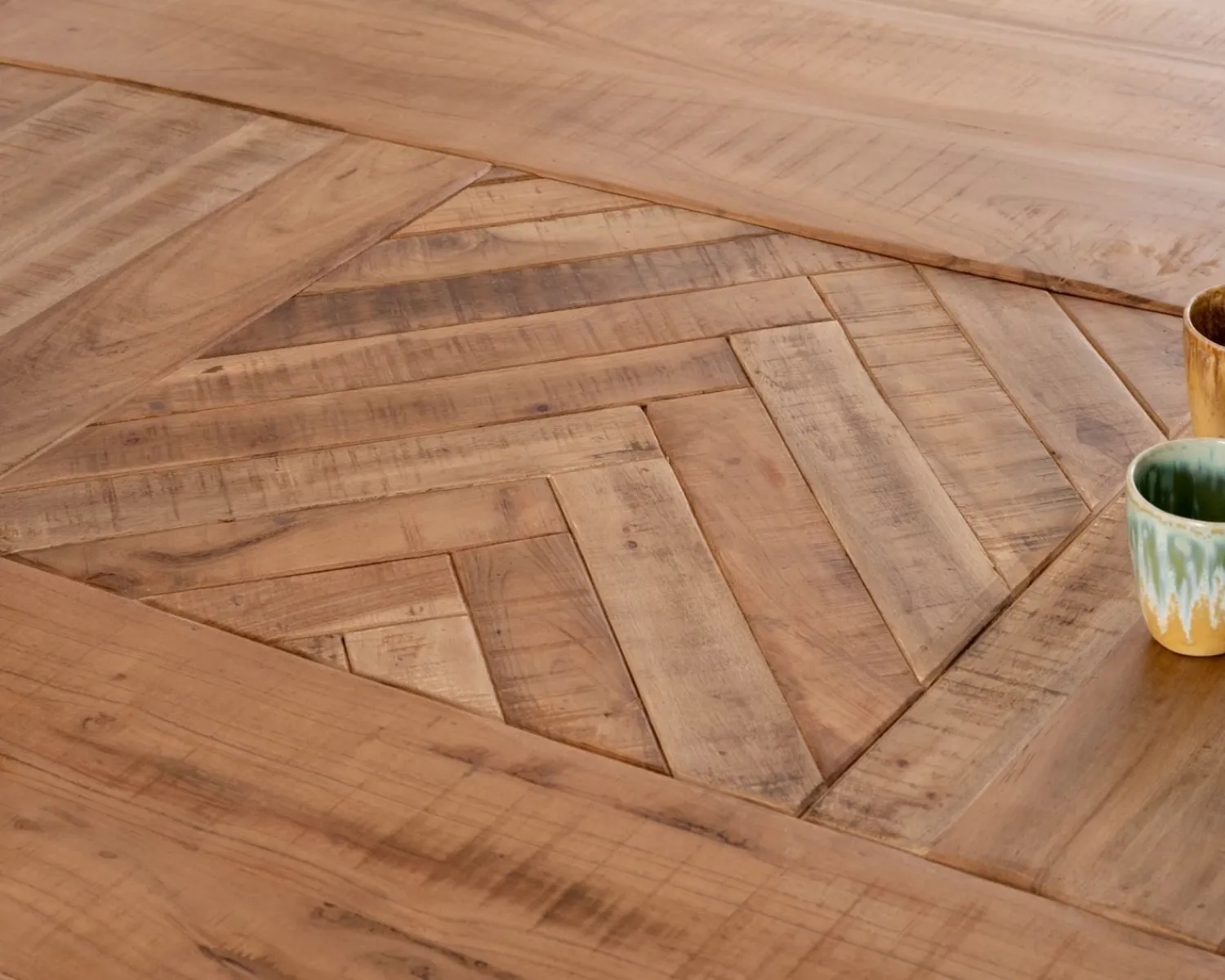 Meuble House Table design carrée métal et bois massif "Bronx" 130x130cm Hot