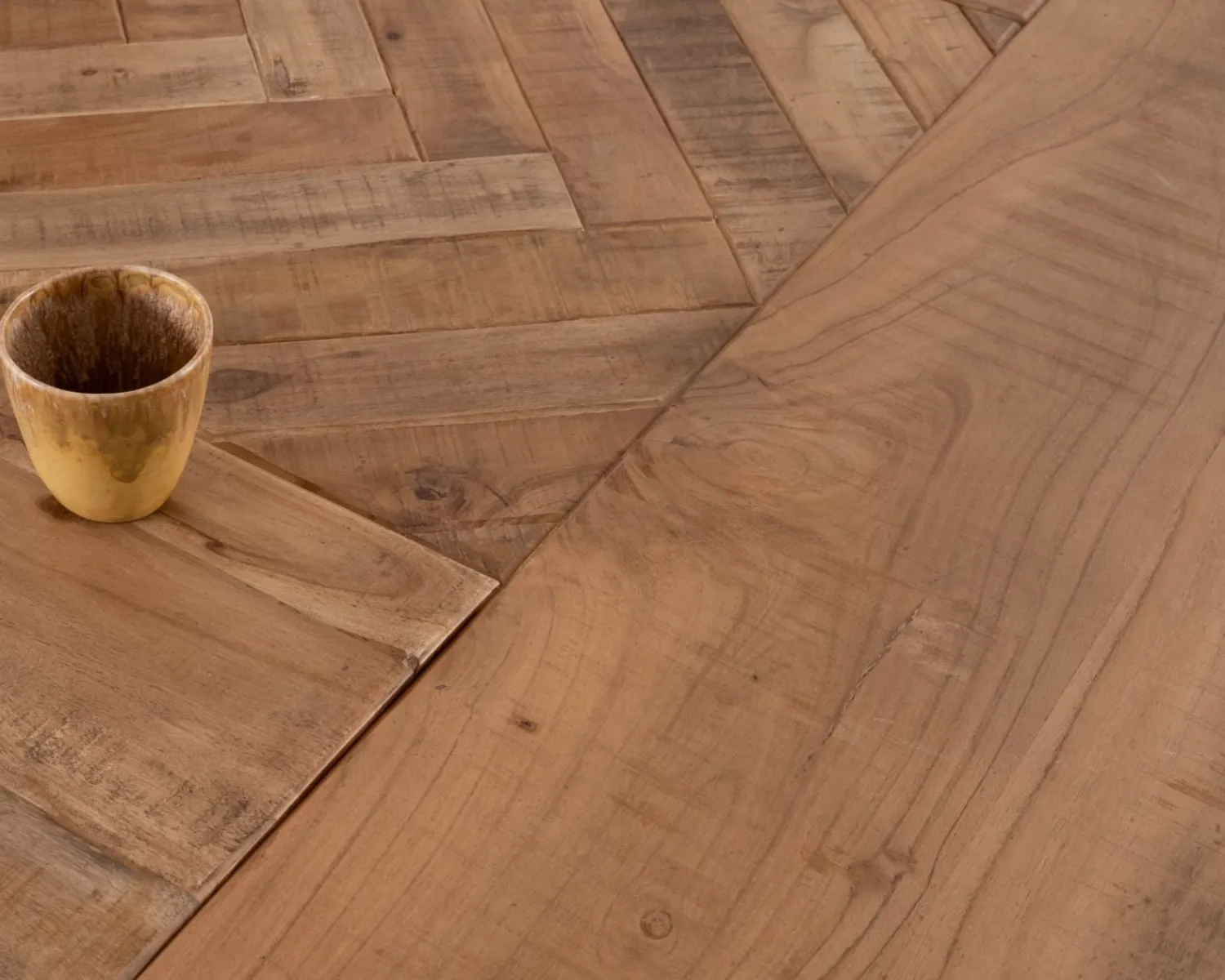 Meuble House Table design carrée métal et bois massif "Bronx" 130x130cm Hot