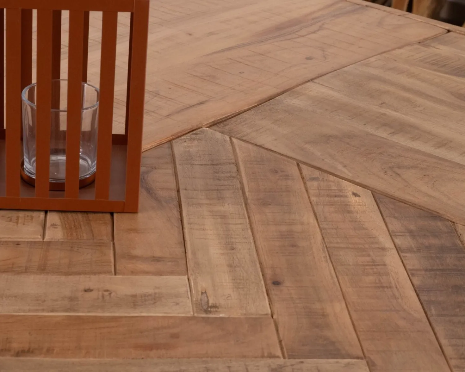 Meuble House Table design carrée métal et bois massif "Bronx" 130x130cm Hot