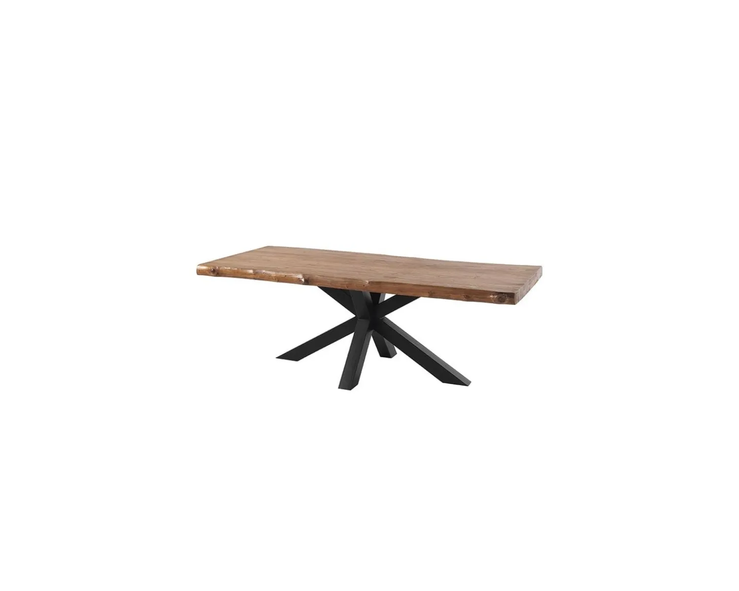 Meuble House Table en bois massif recyclé et pieds étoile en métal noir 200 cm "Valley" Best