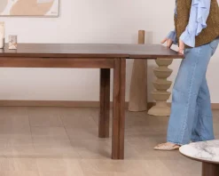 Meuble House Table extensible en manguier massif teinte noyer "Sicora" 180 à cm esprit zen New
