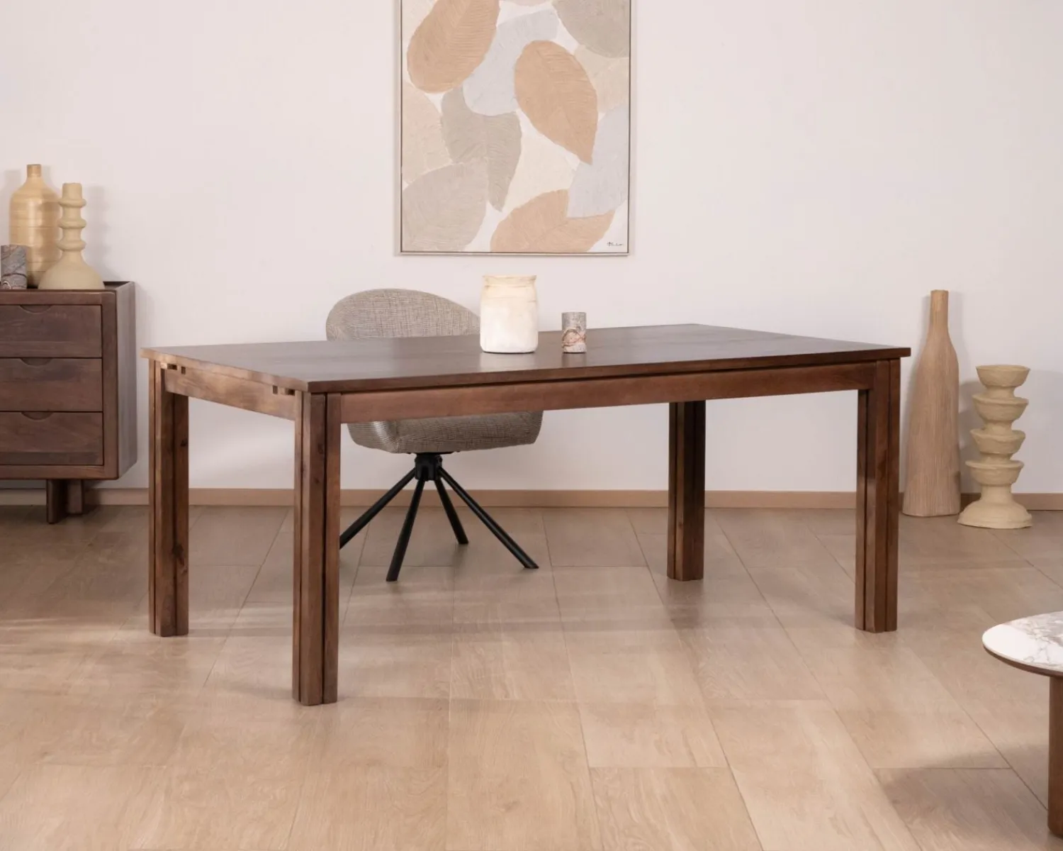 Meuble House Table extensible en manguier massif teinte noyer "Sicora" 180 à cm esprit zen New