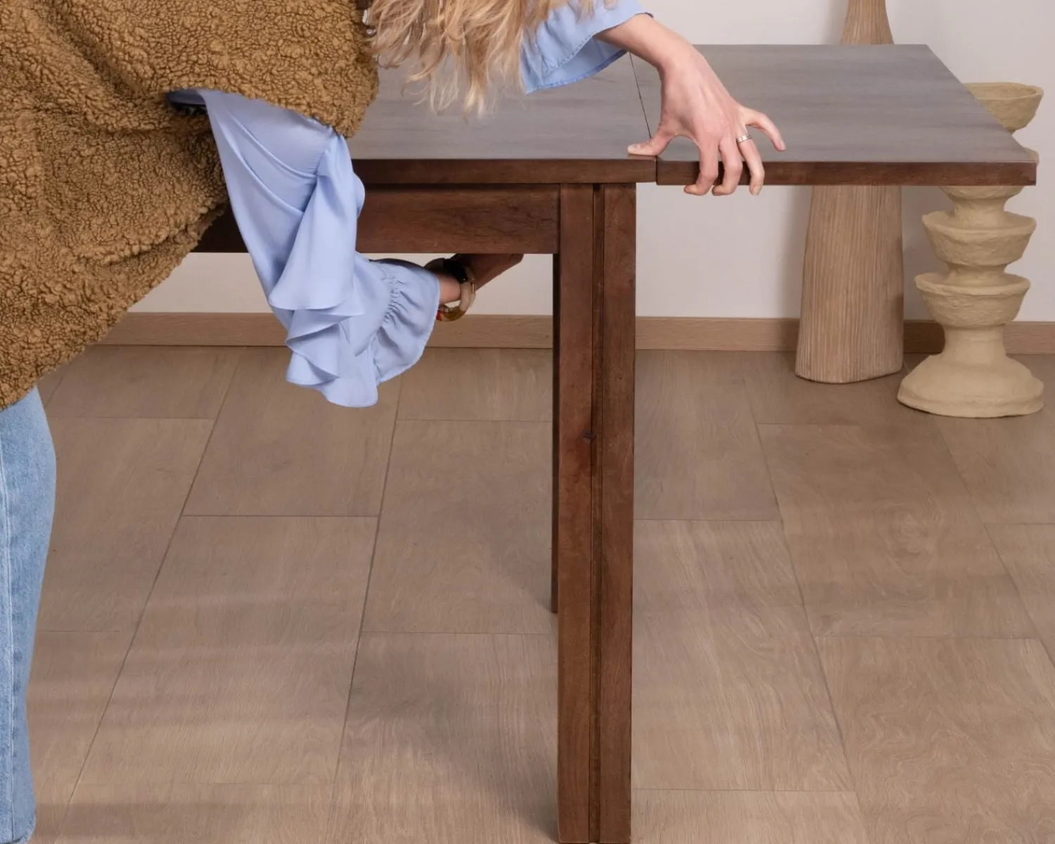 Meuble House Table extensible en manguier massif teinte noyer "Sicora" 180 à cm esprit zen New