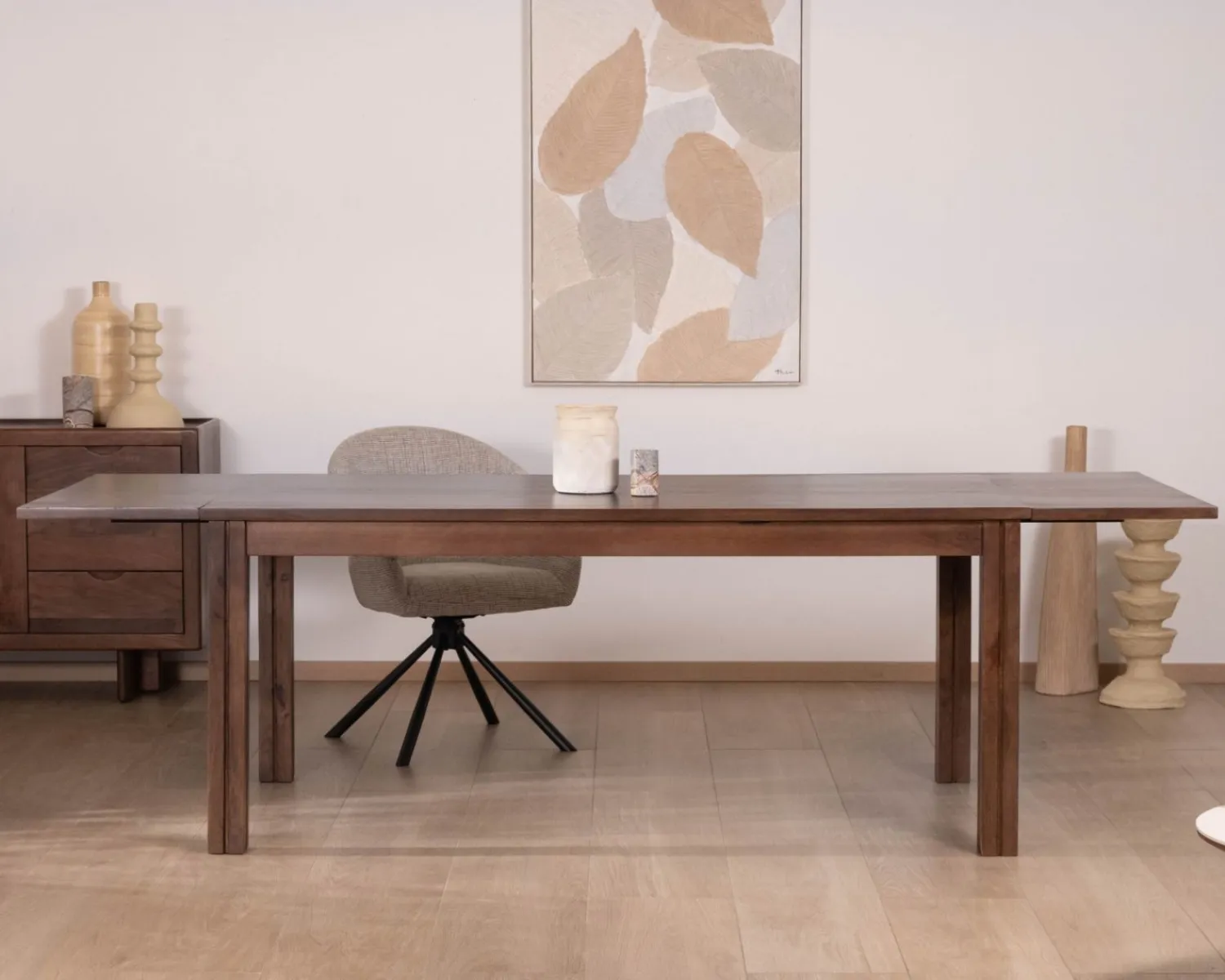 Meuble House Table extensible en manguier massif teinte noyer "Sicora" 180 à cm esprit zen New