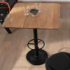 Meuble House Table haute bistrot plateau carré acacia finition biseautée noire "Palaver Club" Best