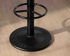 Meuble House Table haute bistrot plateau carré acacia finition biseautée noire