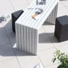 Meuble House Table haute design en aluminium blanc 160cm "Java Island" Hot