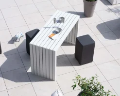 Meuble House Table haute design en aluminium blanc 160cm