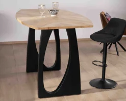 Meuble House Table haute en acacia 185 cm et pieds métal noir design "Audacio" New