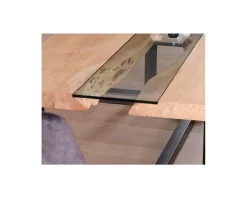 Meuble House Table à manger contemporaine métal, bois et verre