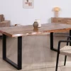 Meuble House Table à manger en bois recyclé et pieds métal noir en U "Alésia" 200 cm Sale