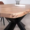 Meuble House Table à manger haut de gamme plateau bois épais pieds métal "3D" 240cm New