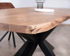 Meuble House Table à manger haut de gamme plateau bois épais pieds métal "3D" 240cm New