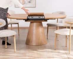 Meuble House Table à manger ronde 120 cm extensible 160 cm