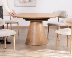 Meuble House Table à manger ronde 120 cm extensible 160 cm