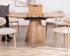 Meuble House Table à manger ronde 120 cm extensible 160 cm