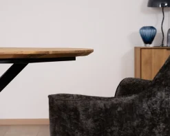 Meuble House Table à manger ronde en teck recyclé et pieds mikado
