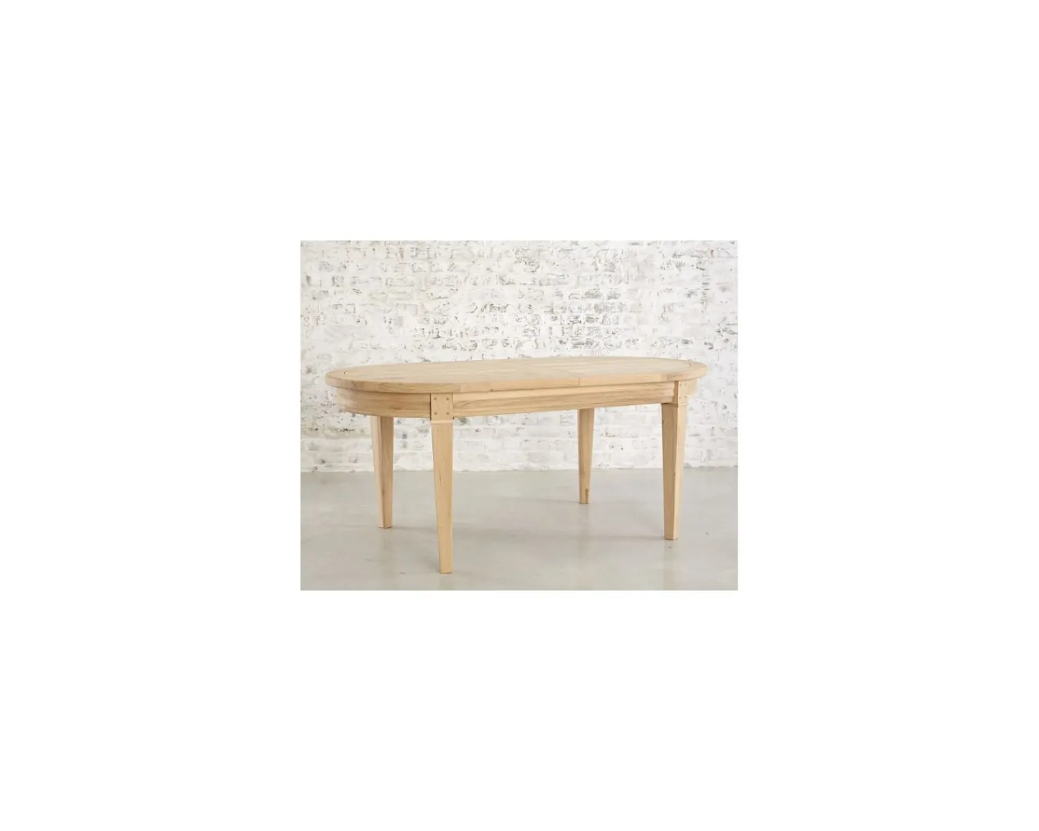 Meuble House Table ovale en chêne massif avec allonges "Artisan" New