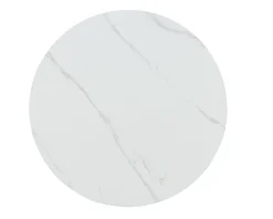 Meuble House Table ronde 120 cm plateau céramique blanc effet marbre