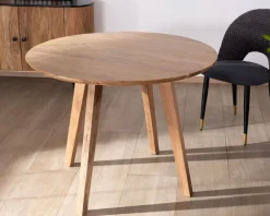 Meuble House Table ronde en acacia style rétro