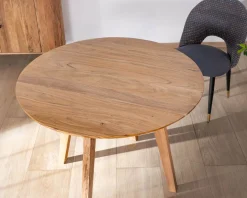 Meuble House Table ronde en acacia style rétro
