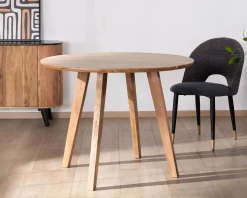 Meuble House Table ronde en acacia style rétro