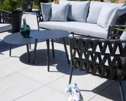 Meuble House Tables basses rondes diam. 85 et 60 aluminium anthracite "Saumur" Hot