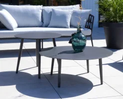 Meuble House Tables basses rondes diam. 85 et 60 aluminium anthracite "Saumur" Hot