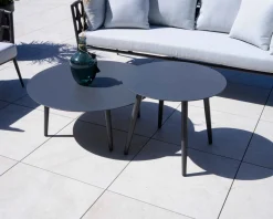 Meuble House Tables basses rondes diam. 85 et 60 aluminium anthracite 