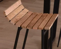 Meuble House Tabouret de bar design métal et bois massif "Caractère" New