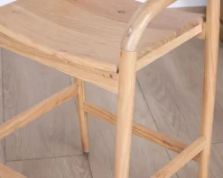 Meuble House Tabouret de bar en acacia design épuré avec dosseret