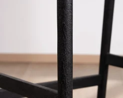 Meuble House Tabouret de bar noir design avec dosseret bois et assise rembourrée 
