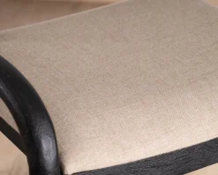 Meuble House Tabouret de bar noir design avec dosseret bois et assise rembourrée 