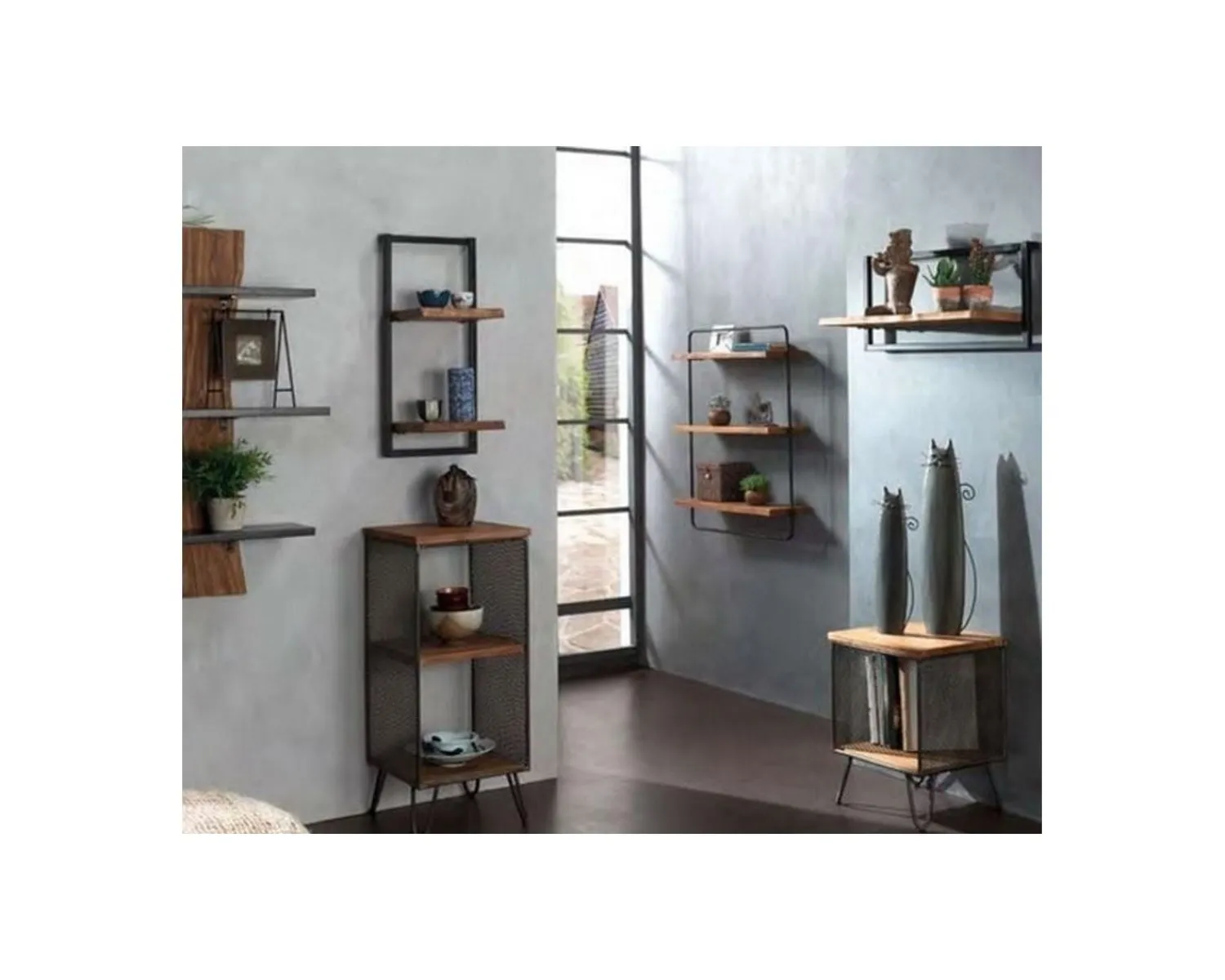 Meuble House Étagère 1 tablette en teck recyclé et métal "Ulva" Clearance