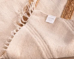 Meuble House Tapis beige en coton orné de jute tressée 120 x 180 cm "Ethnic" Online
