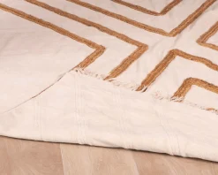 Meuble House Tapis beige en coton orné de jute tressée 120 x 180 cm "Ethnic" Online