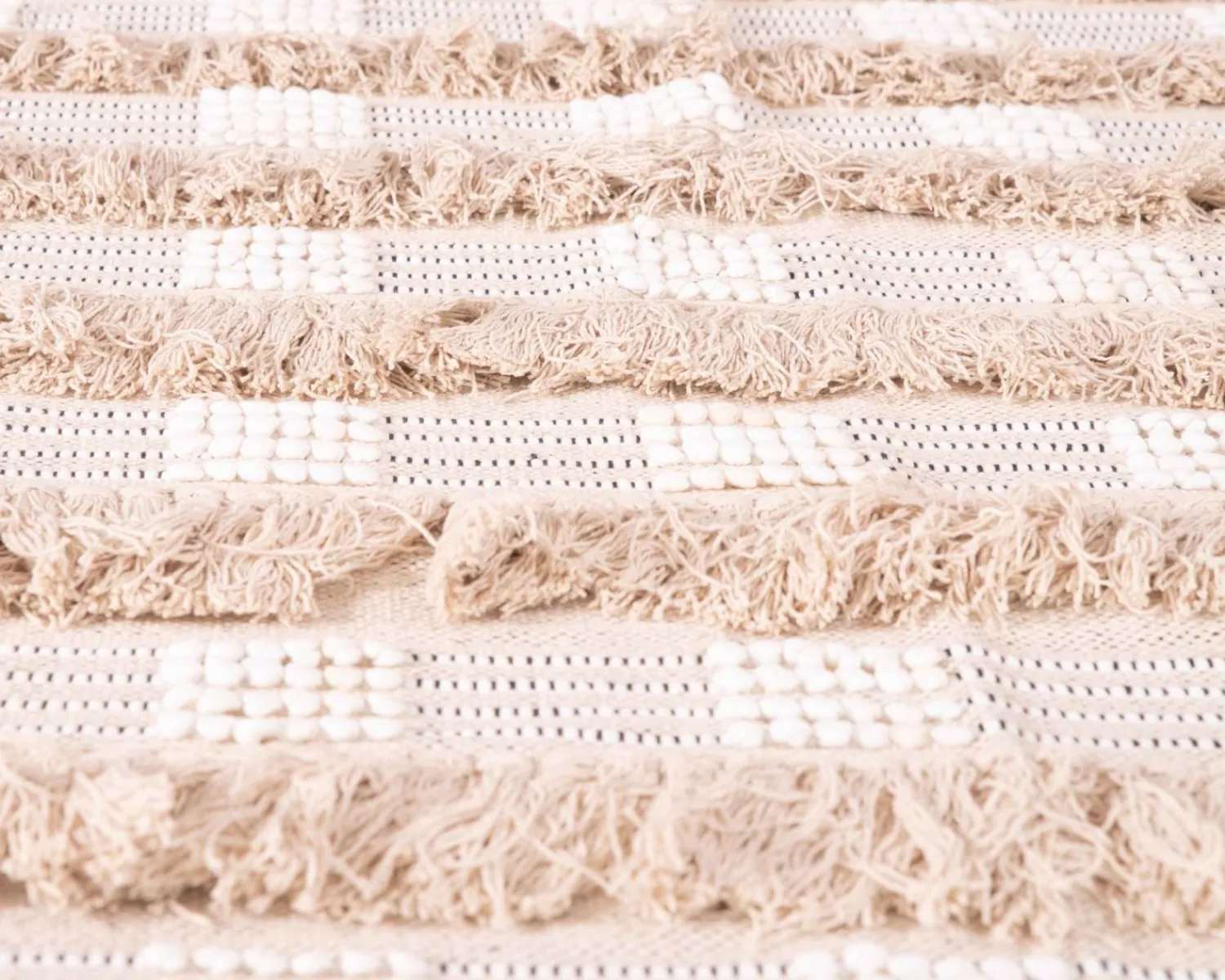 Meuble House Tapis fantaisie en coton texturé beige "Matis" 120x180cm Sale