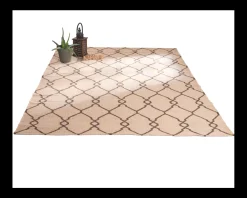 Meuble House Tapis kilim beige motif berbère en laine et jute