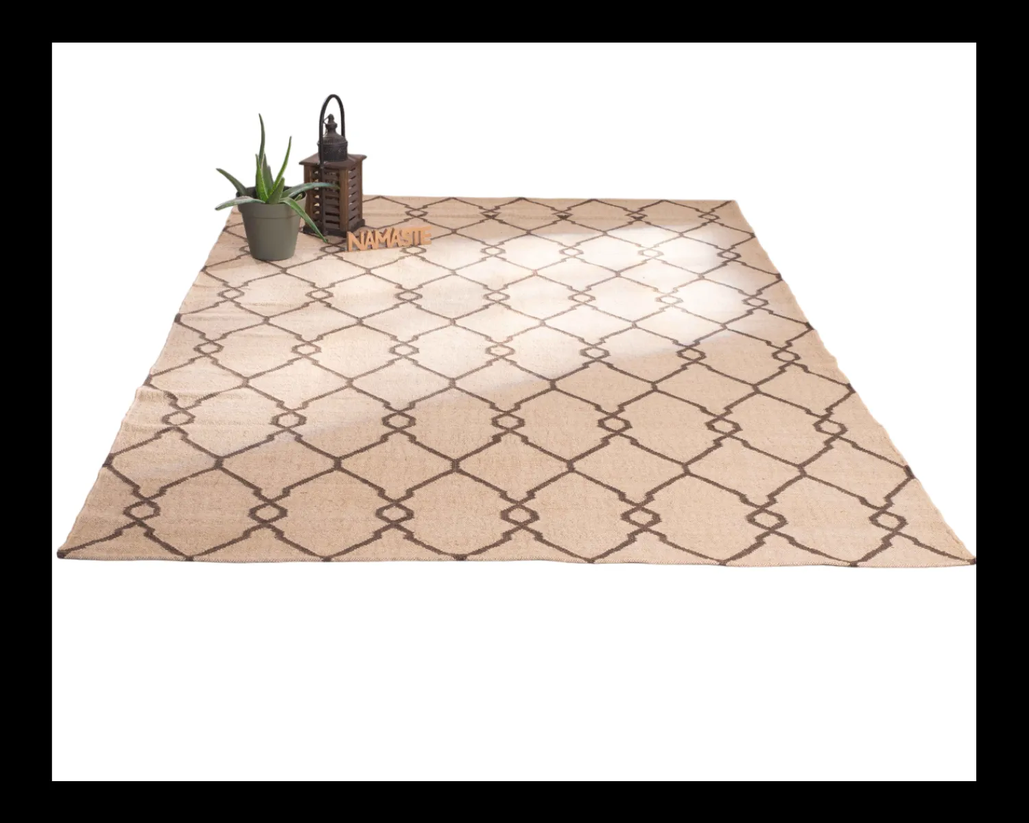 Meuble House Tapis kilim beige motif berbère en laine et jute "Cocoon" format 120x180 cm Discount