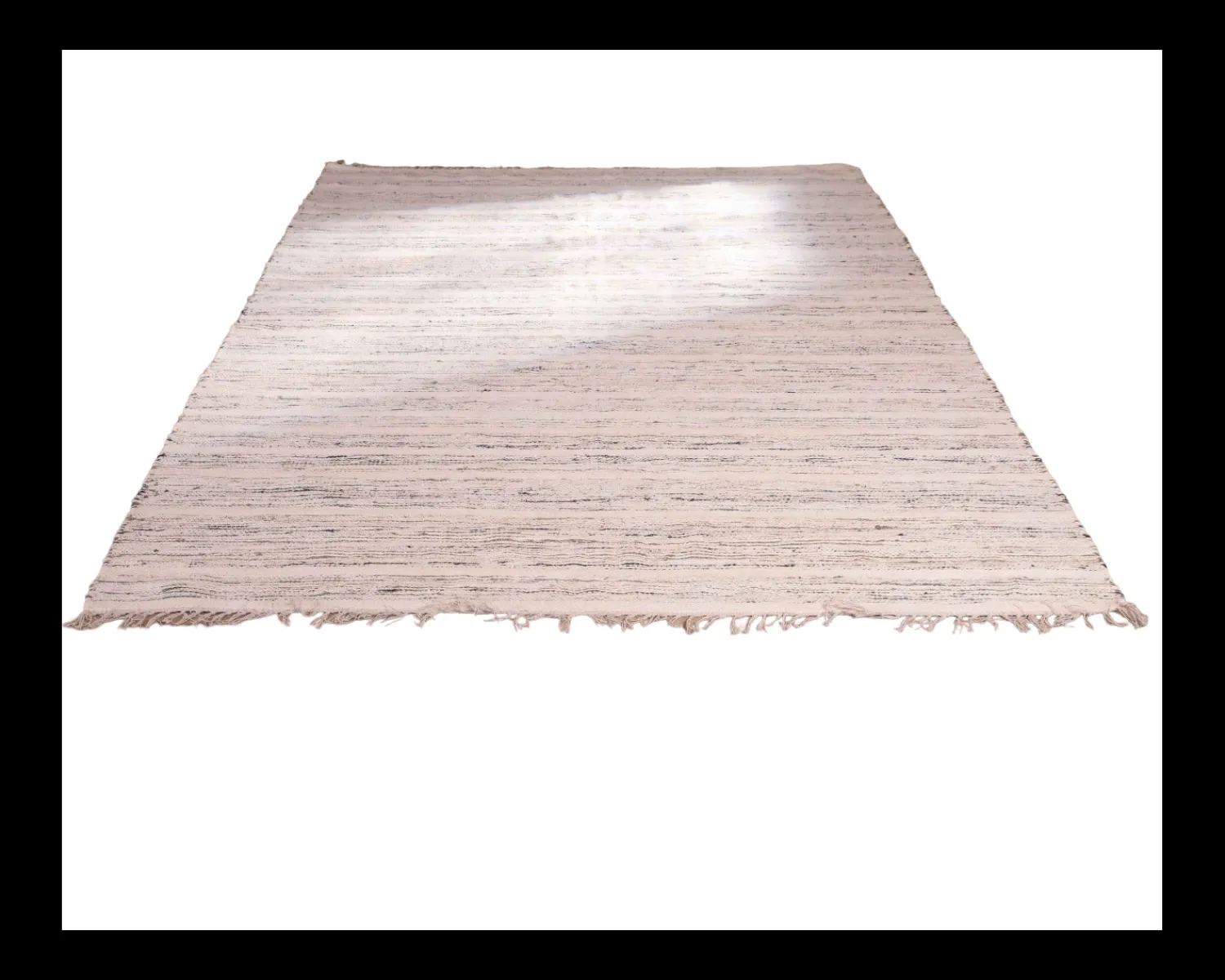 Meuble House Tapis tissé main en coton et jute avec franges 120x180cm "Solira" Hot