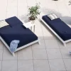 Meuble House Transat haut de gamme bleu et blanc "Nusa Pedina" tissu Sunbrella New