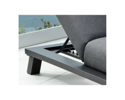 Meuble House Transat 2 places blanc et gris clair tissu Sunbrella