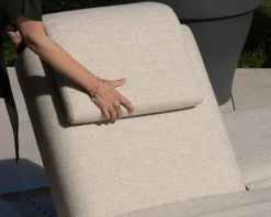 Meuble House Têtière en tissu écru pour bain de soleil 