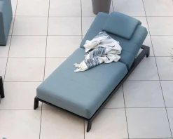 Meuble House Têtière en tissu turquoise pour chaise longue 