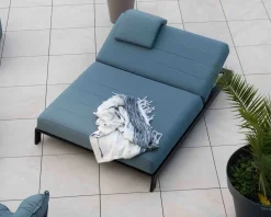 Meuble House Têtière en tissu turquoise pour chaise longue 