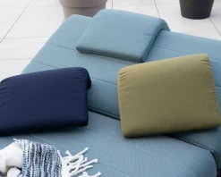 Meuble House Têtière en tissu vert pour bain de soleil 