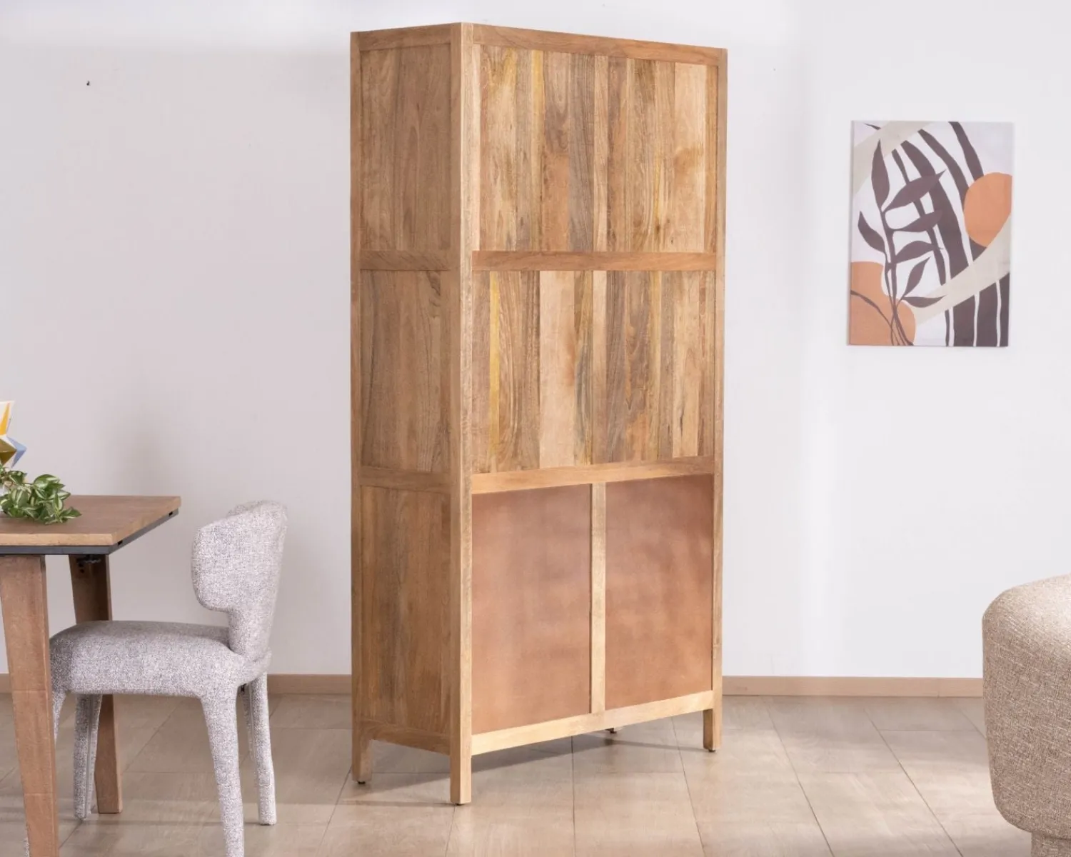 Meuble House Vaisselier en manguier naturel et portes vitrées "Maestro" 100 cm Online
