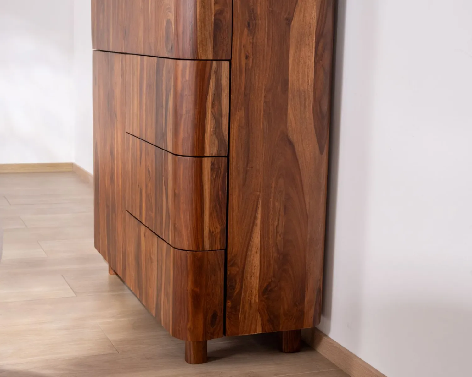 Meuble House Vaisselier en palissandre 3 portes et tiroirs "Rosewood" 120 cm New