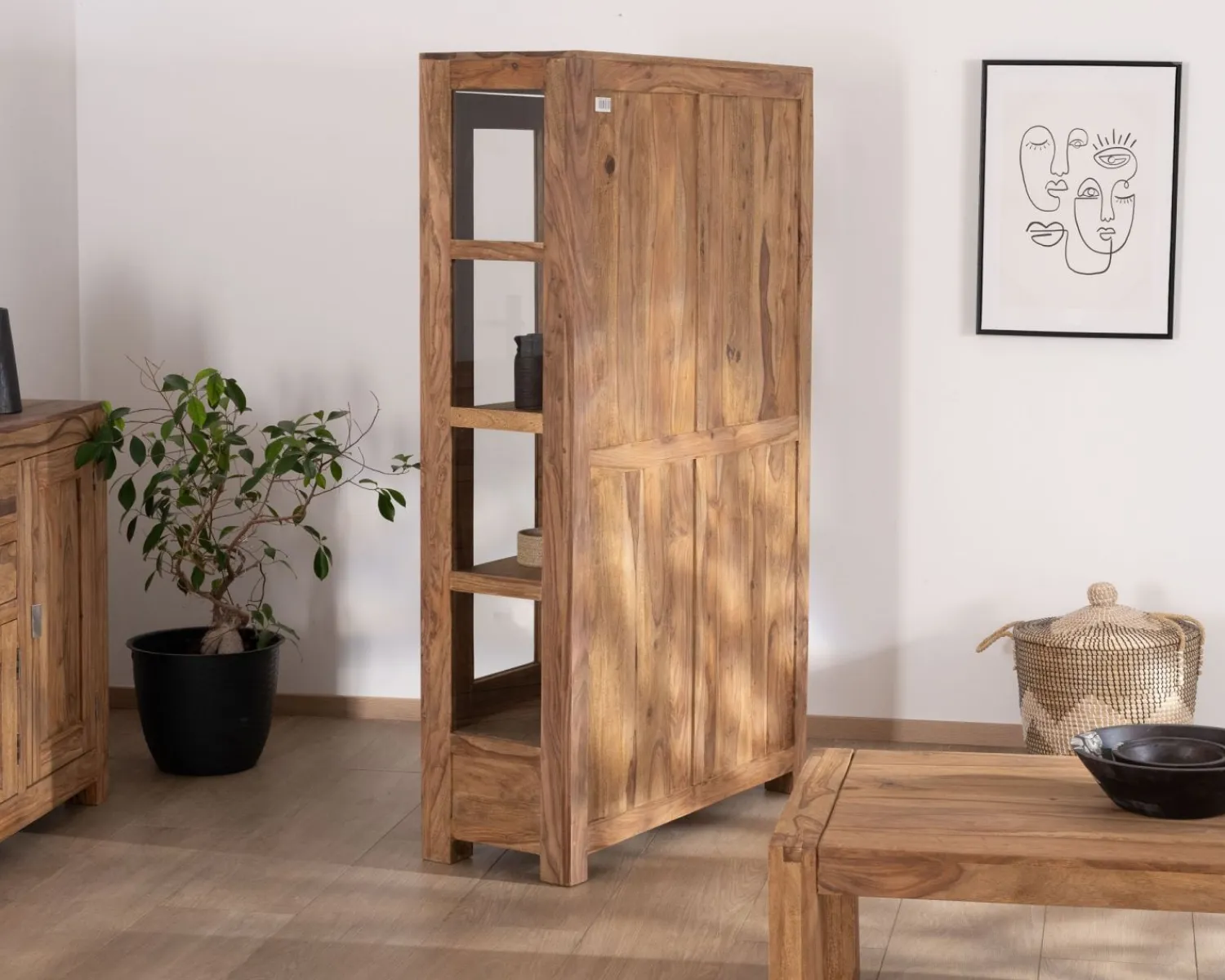Meuble House Vaisselier vitré en palissandre "Kalanohé" 4 portes et 2 tiroirs Discount